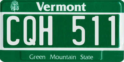 VT license plate CQH511
