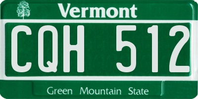 VT license plate CQH512