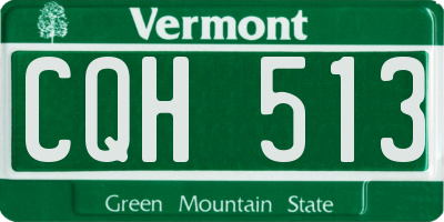 VT license plate CQH513