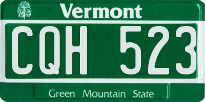 VT license plate CQH523
