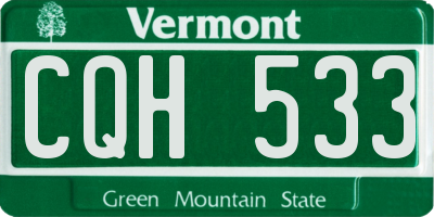 VT license plate CQH533