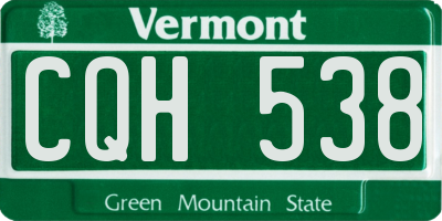 VT license plate CQH538