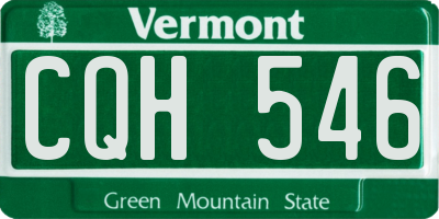VT license plate CQH546