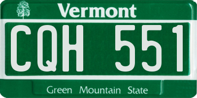 VT license plate CQH551