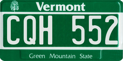 VT license plate CQH552