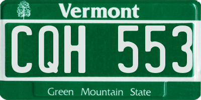 VT license plate CQH553