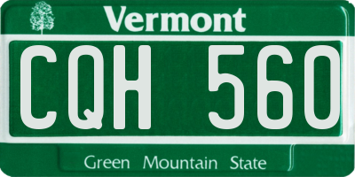 VT license plate CQH560