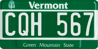 VT license plate CQH567