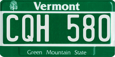VT license plate CQH580