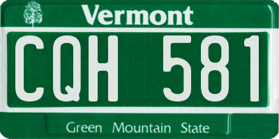 VT license plate CQH581