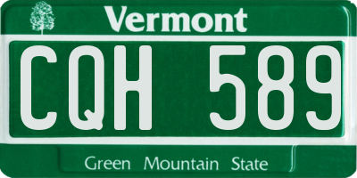 VT license plate CQH589