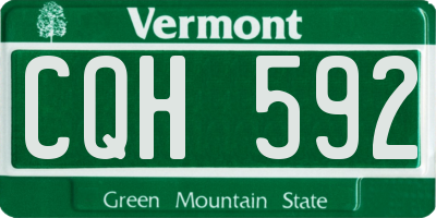 VT license plate CQH592