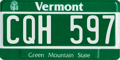 VT license plate CQH597