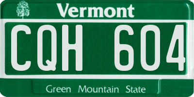 VT license plate CQH604