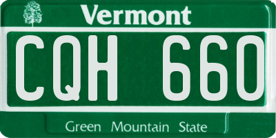 VT license plate CQH660