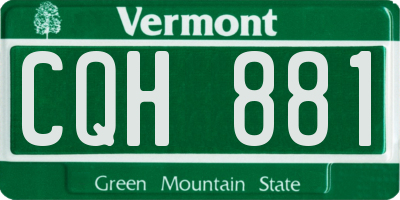 VT license plate CQH881