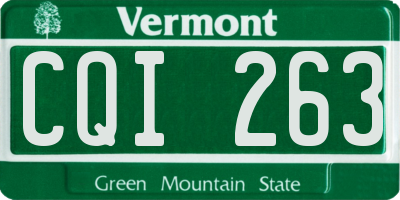 VT license plate CQI263