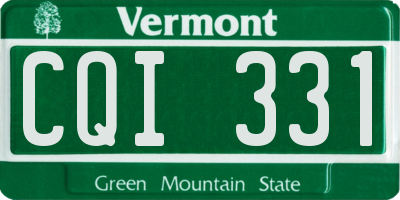 VT license plate CQI331