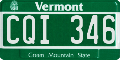 VT license plate CQI346