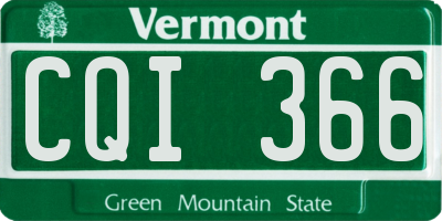 VT license plate CQI366