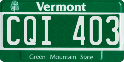 VT license plate CQI403