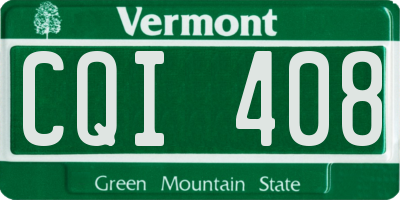 VT license plate CQI408