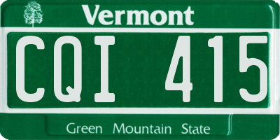 VT license plate CQI415