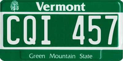 VT license plate CQI457