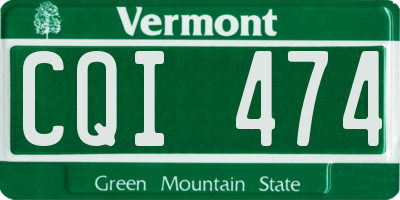 VT license plate CQI474
