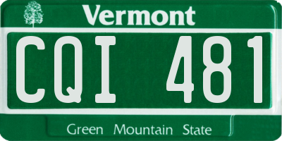 VT license plate CQI481