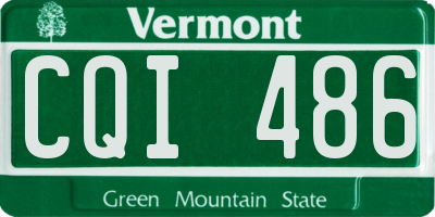 VT license plate CQI486