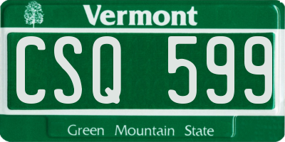 VT license plate CSQ599