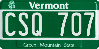 VT license plate CSQ707
