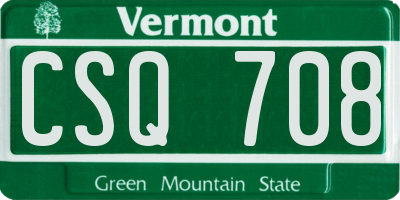 VT license plate CSQ708