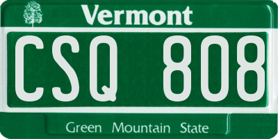 VT license plate CSQ808