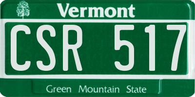VT license plate CSR517
