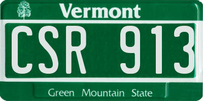 VT license plate CSR913
