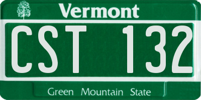 VT license plate CST132