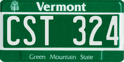 VT license plate CST324