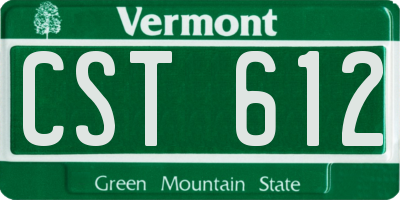 VT license plate CST612