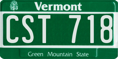 VT license plate CST718