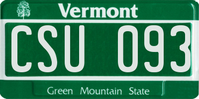VT license plate CSU093