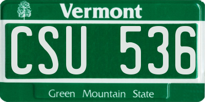 VT license plate CSU536