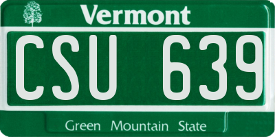 VT license plate CSU639