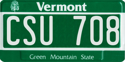 VT license plate CSU708