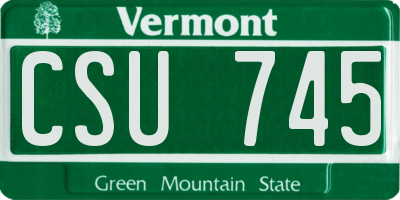 VT license plate CSU745