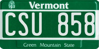 VT license plate CSU858