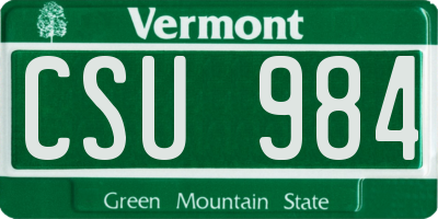 VT license plate CSU984