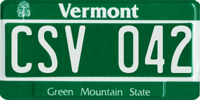 VT license plate CSV042
