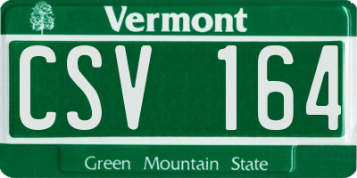 VT license plate CSV164